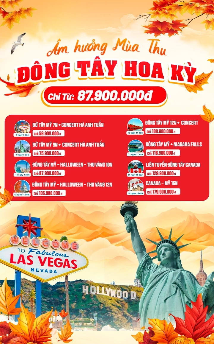 du lịch mỹ mùa thu