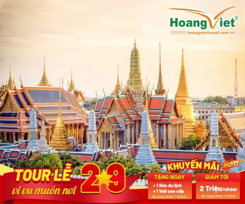 CHƯƠNG TRÌNH DU LỊCH THÁI LAN 5 NGÀY 4 ĐÊM BAY VIETJET AIR BAY CHIỀU- TỐI
