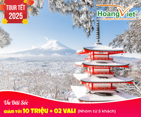  DU LỊCH NHẬT BẢN TẾT NGUYÊN ĐÁN 2025 HÀ NỘI –TOKYO – NÚI PHÚ SỸ - KYOTO - OSAKA  BAY VIETJET 