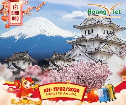 KHÁM PHÁ NHẬT BẢN TẾT 2026 HÀ NỘI - NAGOYA - NARA - OSAKA - KYOTO - NÚI PHÚ SĨ - NGẮM HOA ANH ĐÀO KAWAZU - TOKYO - HÀ NỘI BAY VIETJET AIR