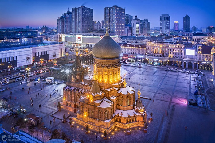Vẻ đẹp rực rỡ của nhà thờ Saint Sophia Cáp Nhĩ Tân