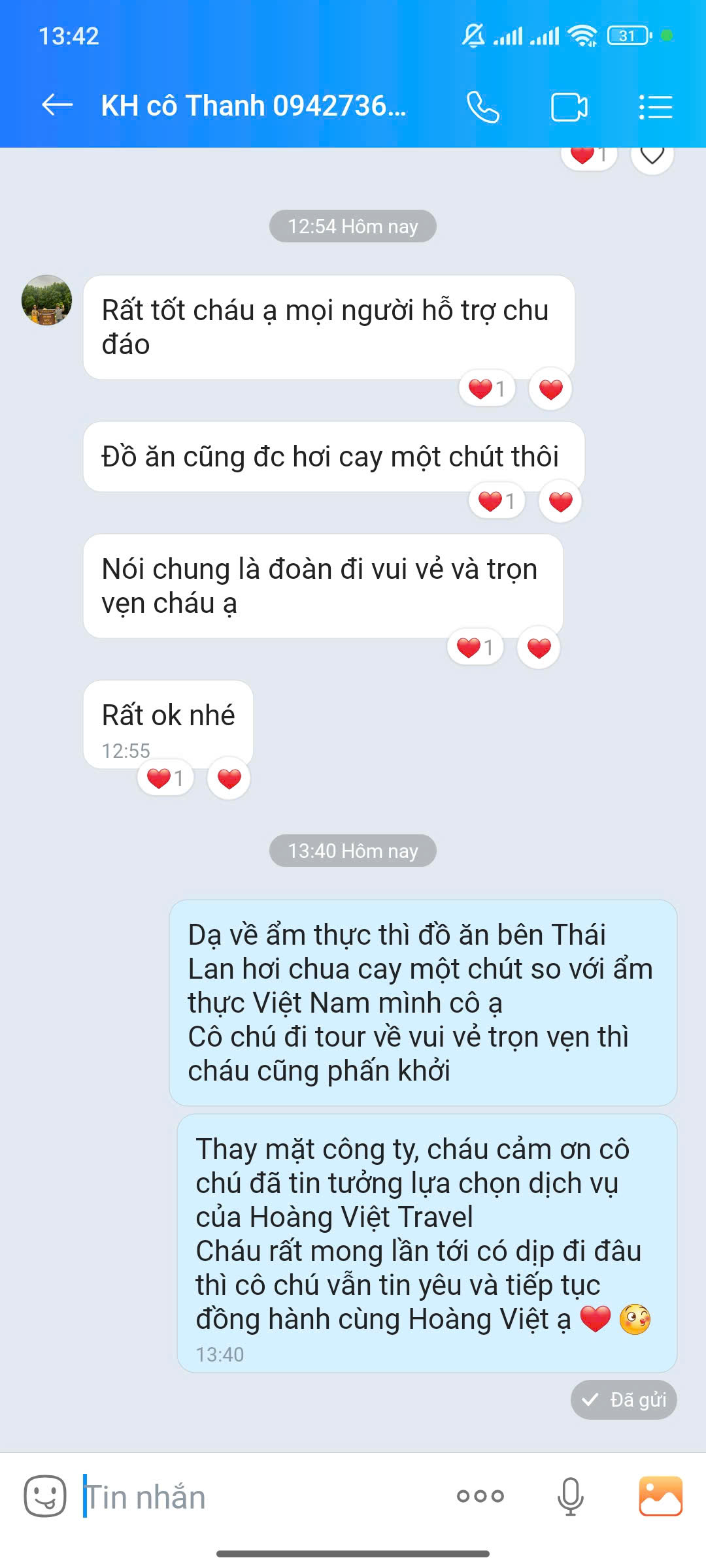 Cảm nhận khách đoàn du lịch Thái Lan 31/12/2025