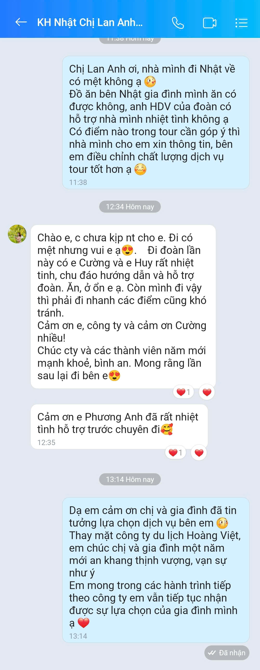 Cảm nhận khách đoàn du lịch Nhật Bản 16/2/2026 (29 Tết)